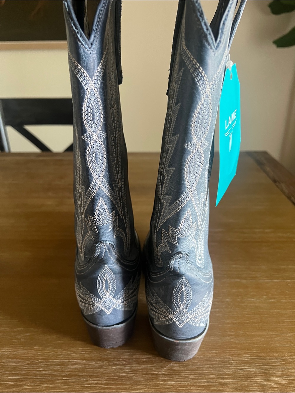 NWT âś§đź’Ž LANE BOOTS đź’Žâś§ Lexington Washed Denim Blue Cowboy Boots Size 7.5 - Picture 7 of 8